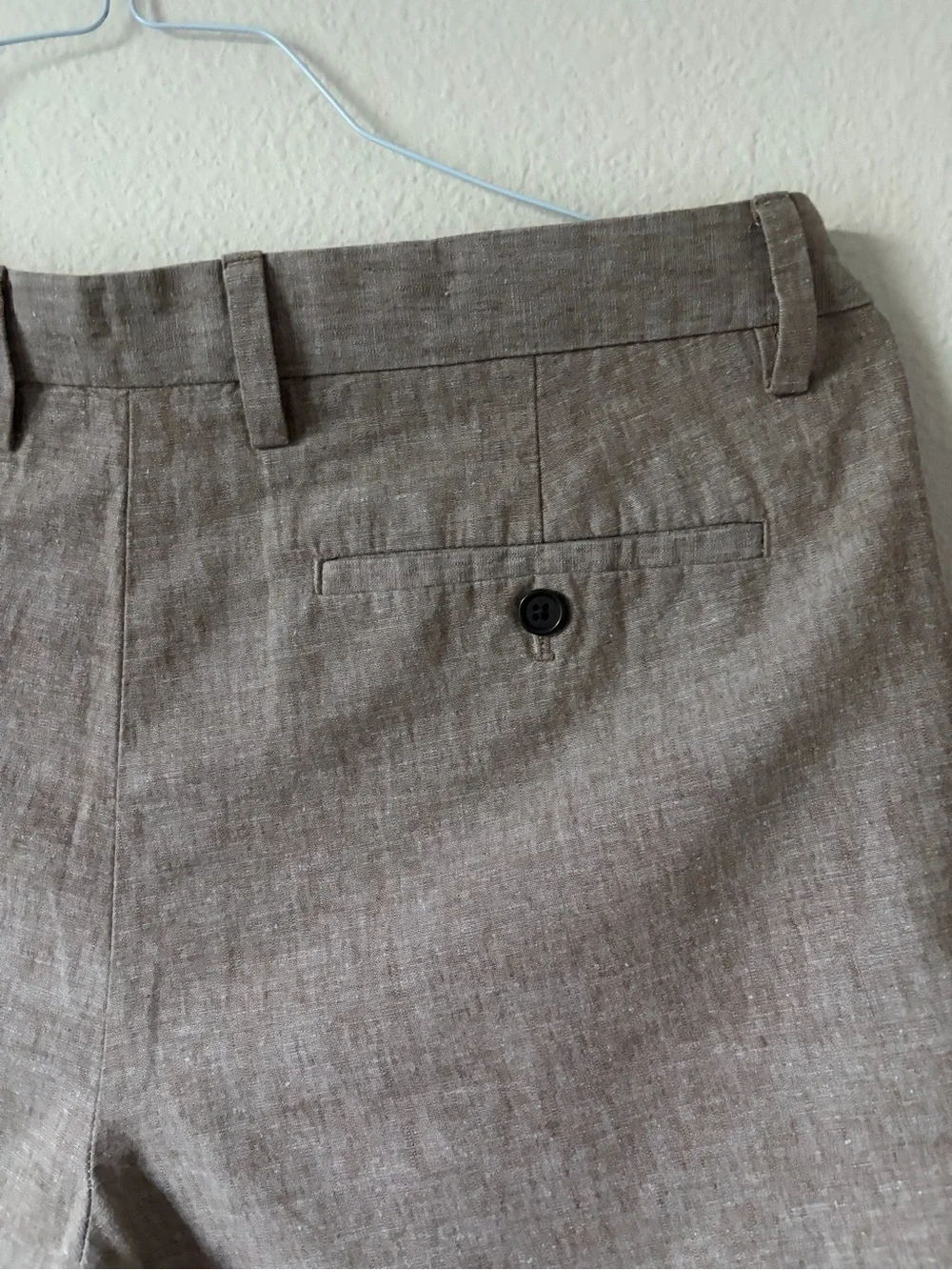 Banana Republic Men’s Khaki 9 Inch Linen Blend Chino Aiden Shorts Size 35x9